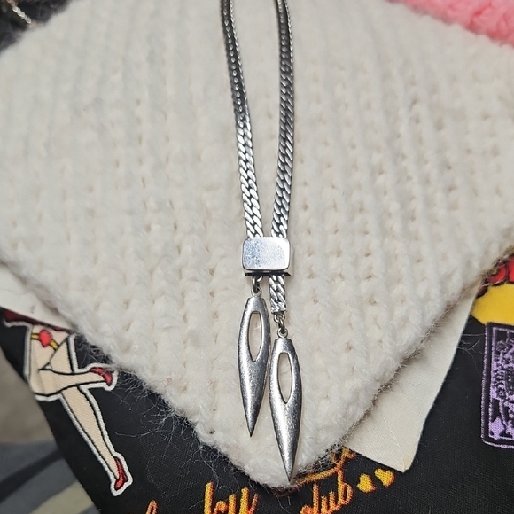 Monet Silver Necklace with Unique Pendant - Picture 3 of 6